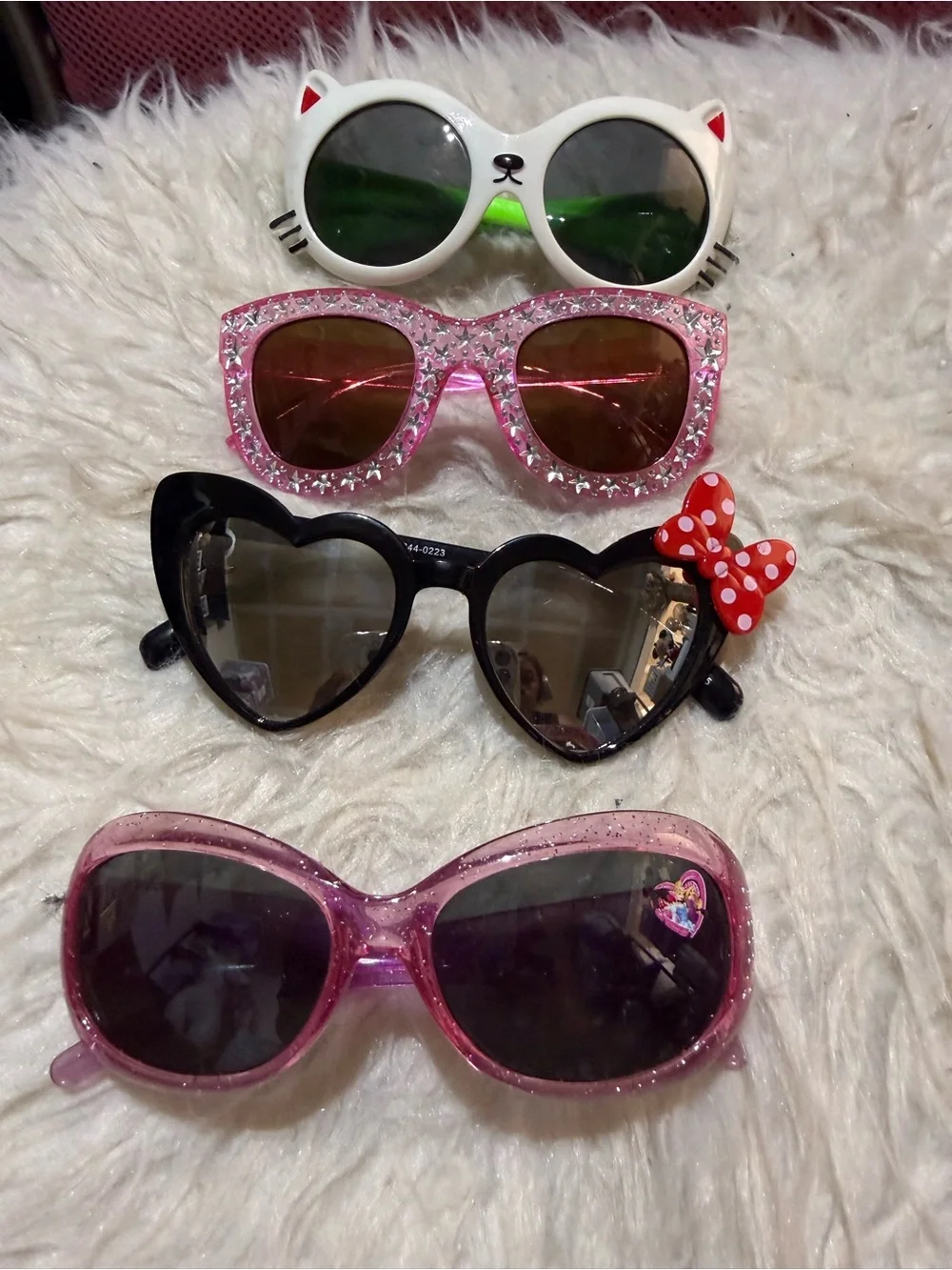 Kids Girls Pink Heart & Cat |Minnie Mouse|Princess Sunglasses Set Pack of 4